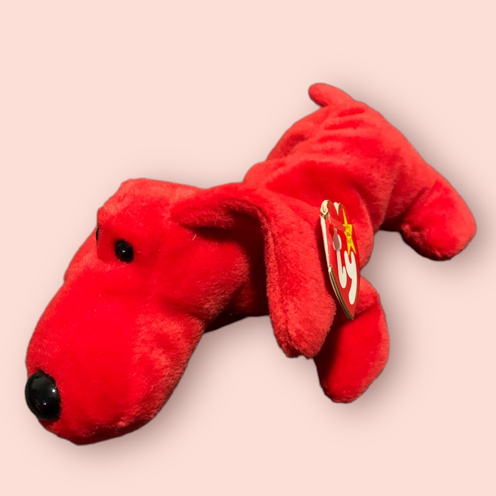 1996 Rare And Retired Ty Beanie Baby Collection Rover the Red Dog Toy